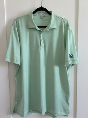 Peter Millar Summer Comfort Mint Green Short-Sleeve Performance Polo Large EUC